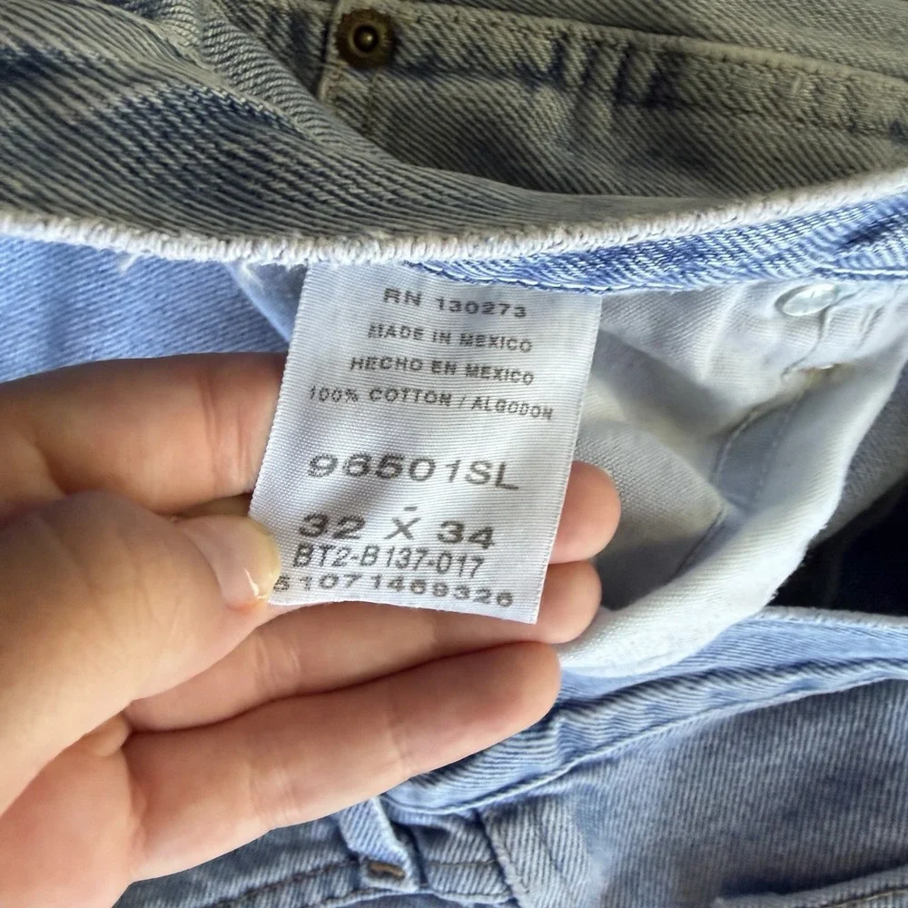 Wrangler Straight Leg Jeans With‎ Rips Streetwear Y2K Baggy